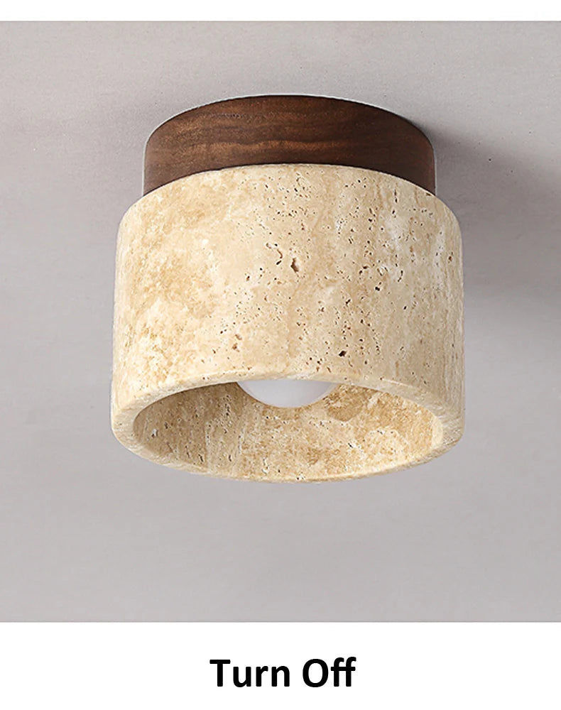 Travertine Stone Ceiling Light