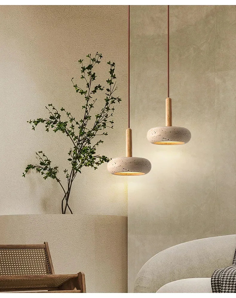 Travertine Disc Pendant