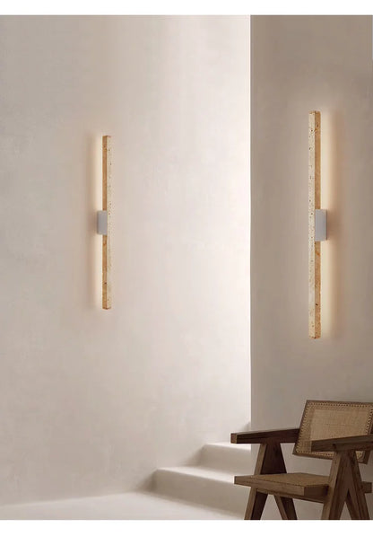 Travertine Glow: Modern Wall Sconce