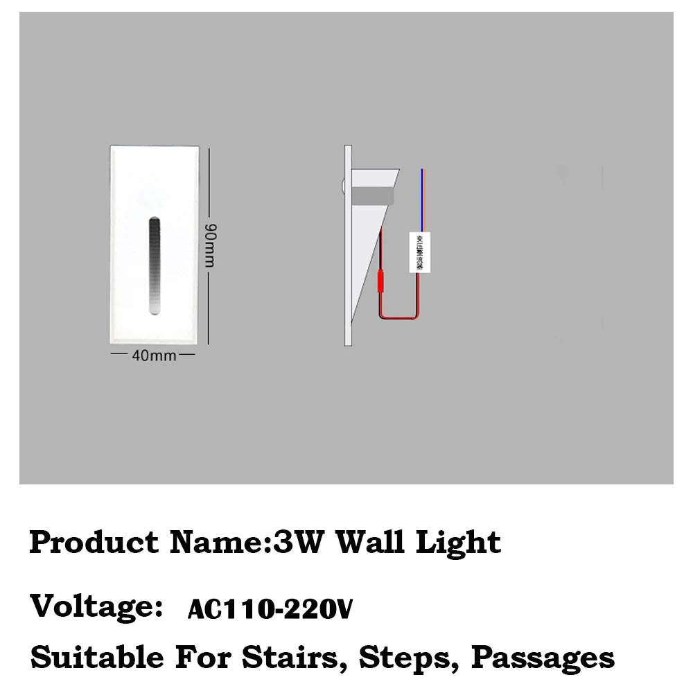 GlowStep LED Recessed Wall Sconce Light