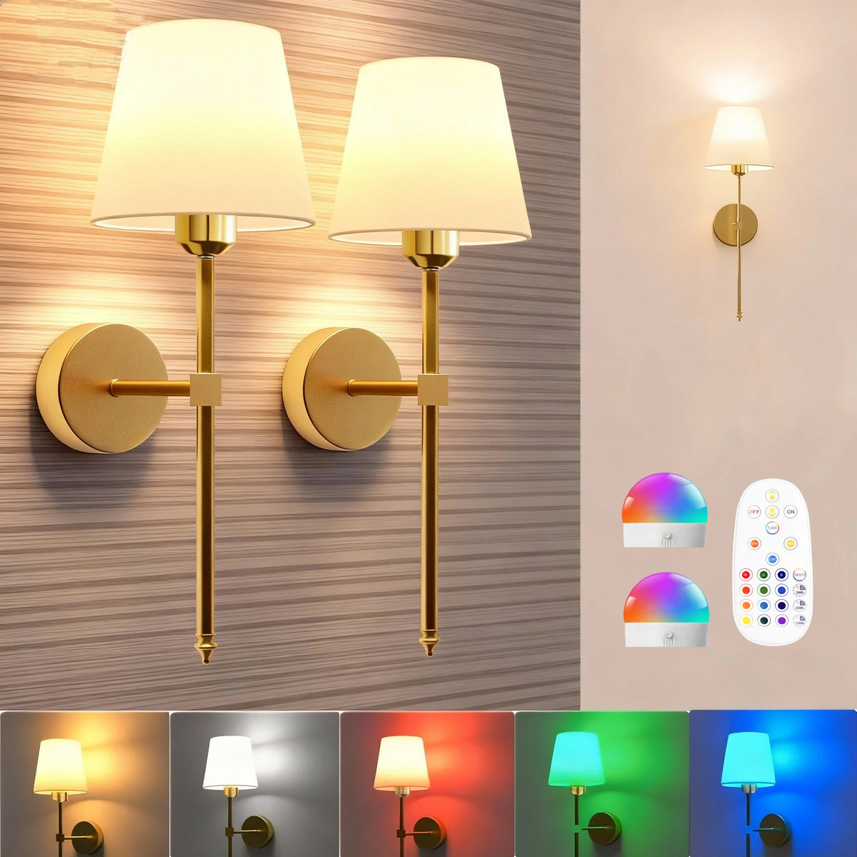 Rechargeable Remote Wall Sconce