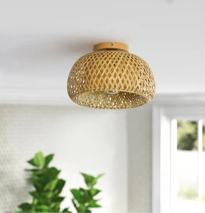 Woven Bamboo Ceiling Light
