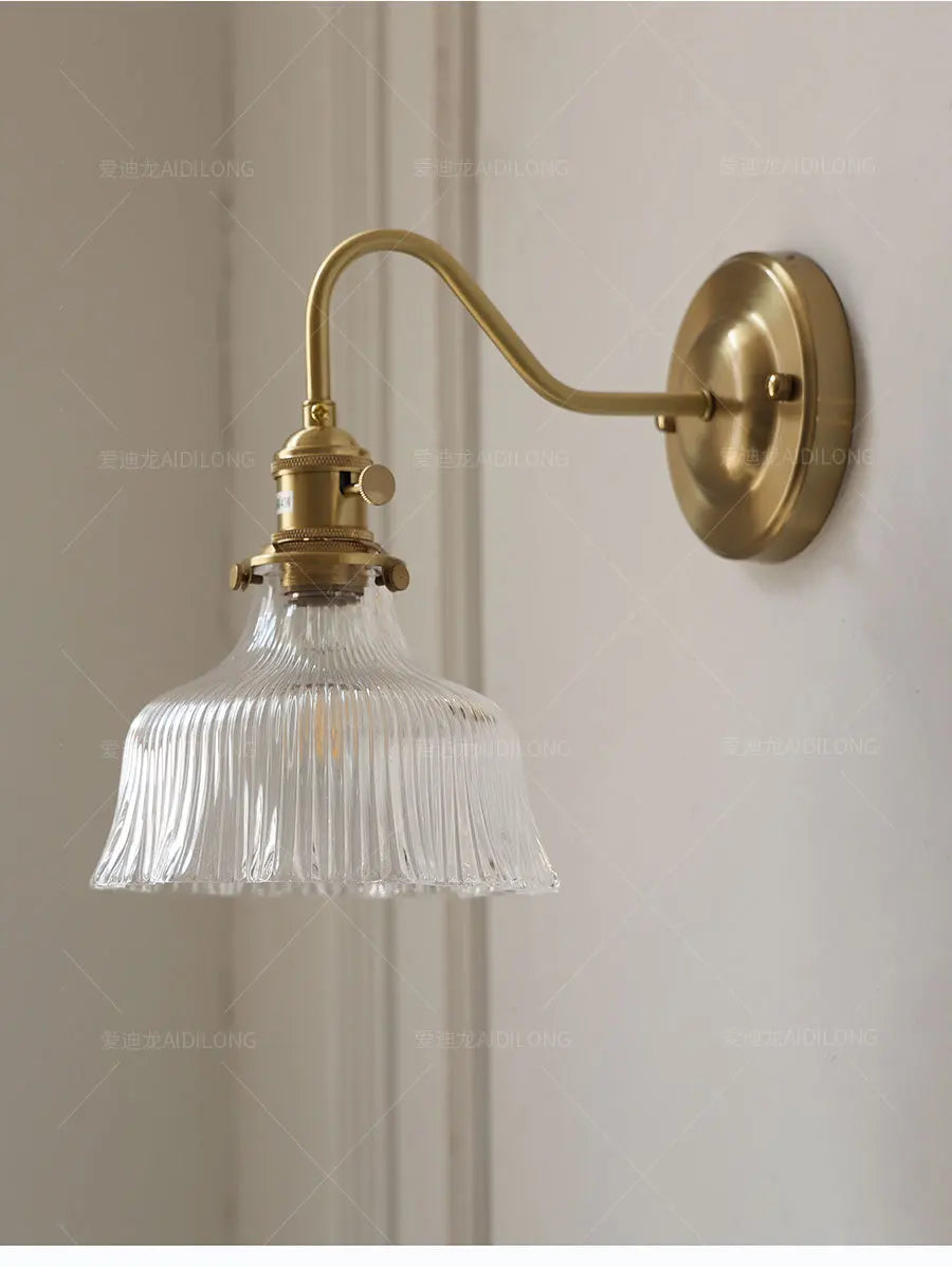 Nordic Brass & Glass Wall Sconce Elegance