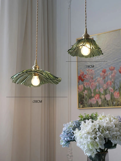 IWHD Nordic Vintage Copper Glass LED Pendant Light Fixtures