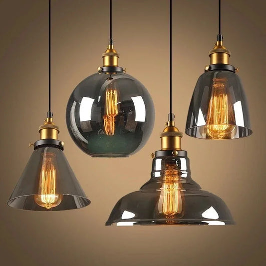 GemSpark Vintage Glass Hanging Pendant Lamp