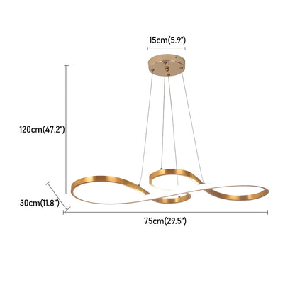 Twisted-Ribbon LED Pendant Light