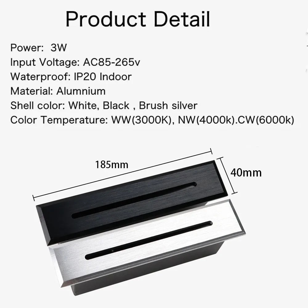 GlowStep 3W LED Recessed Stair Light