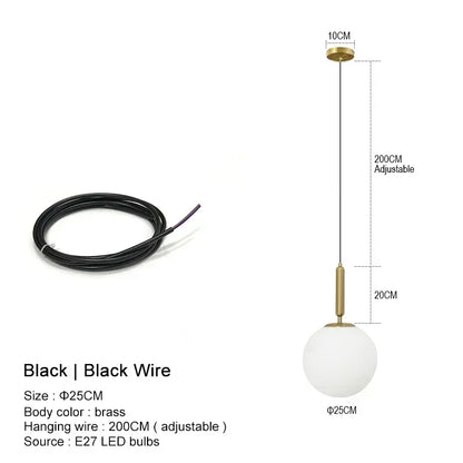 Modern Chandelier Glass Ball LED Pendant Lights