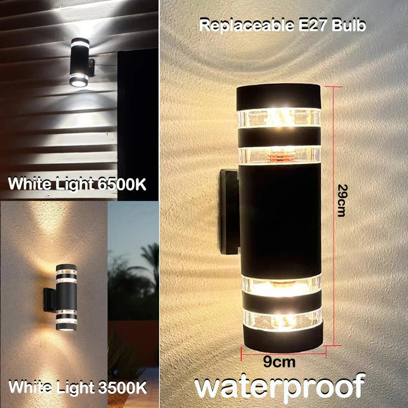BrightGuard E27 LED Wall Sconce - Waterproof Design