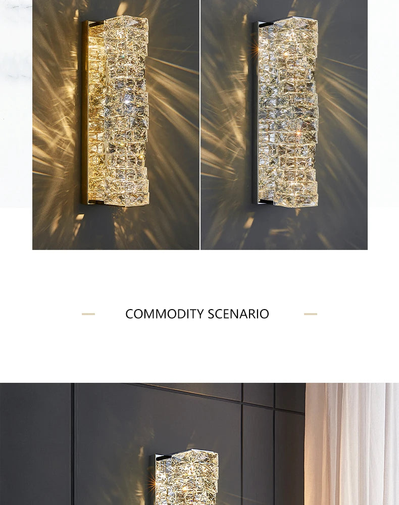 Elegant Crystal LED Wall Sconce for Luxe Interiors