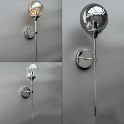 Gold Aura Round Glass Wall Sconce - Nordic Style