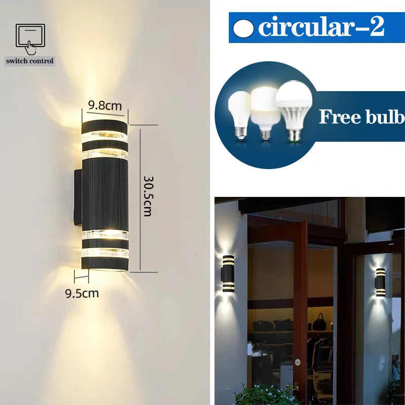 TriColor LED Outdoor Wall Light - IP65 Waterproof