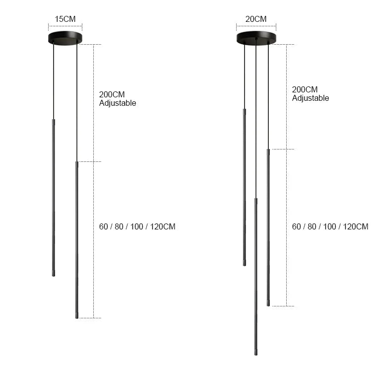 Modern Straight LED Chandelier Hanging Light Fixtures