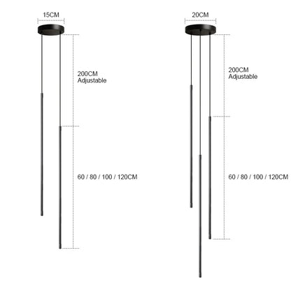 Modern Straight LED Chandelier Hanging Light Fixtures