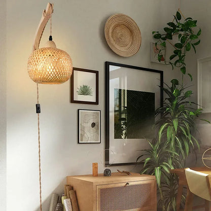 Bamboo Lantern Wall Lamp
