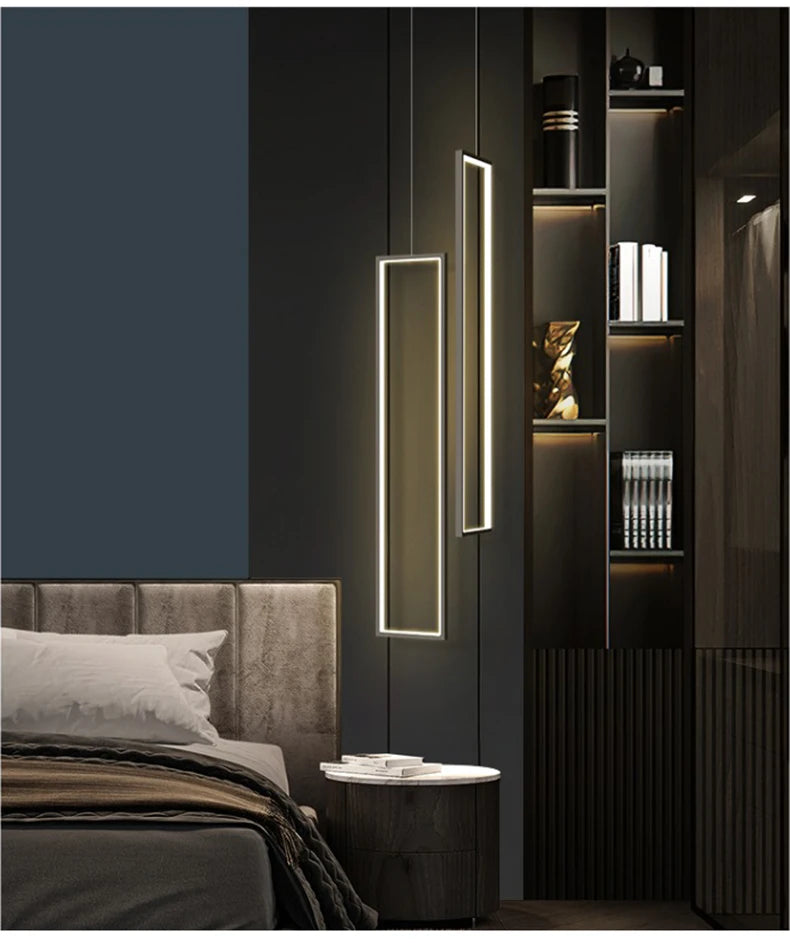 Modern Rectangle LED Pendant Light Living Room