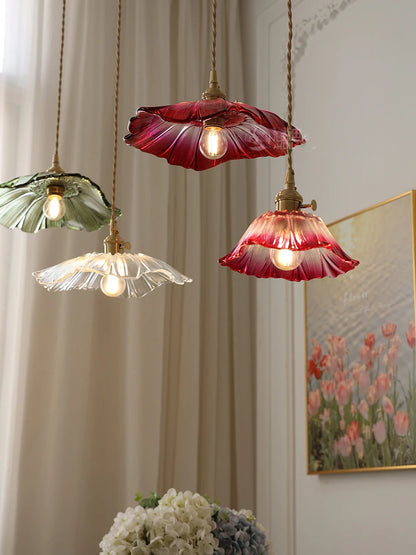 IWHD Nordic Vintage Copper Glass LED Pendant Light Fixtures