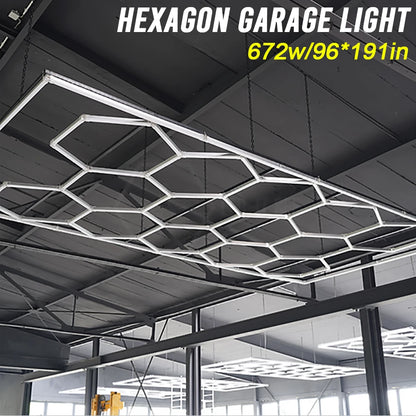 Hexagon LED Garage Light, 6500K Honeycomb Ceiling Kit