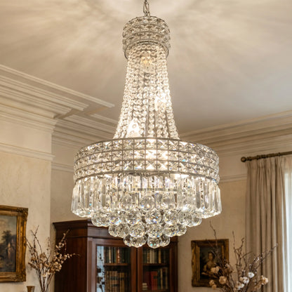 Chrome Crystal Empire Chandelier, 40 cm, Dimmable