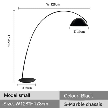 Arc Floor Lamp with Marble or Metal Base, Dimmable LED