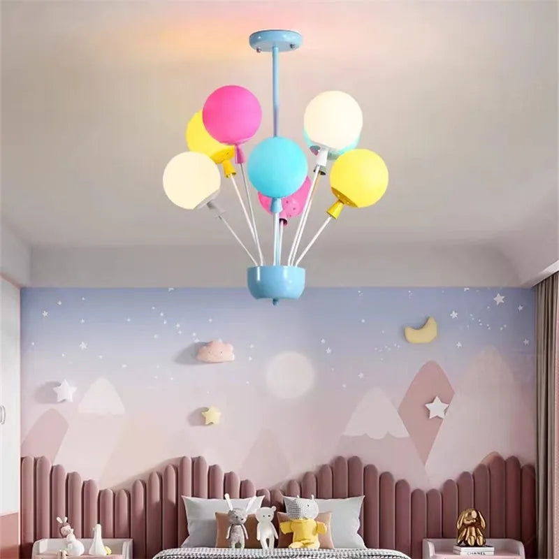 Colorful Balloon LED Wood Ceiling Light