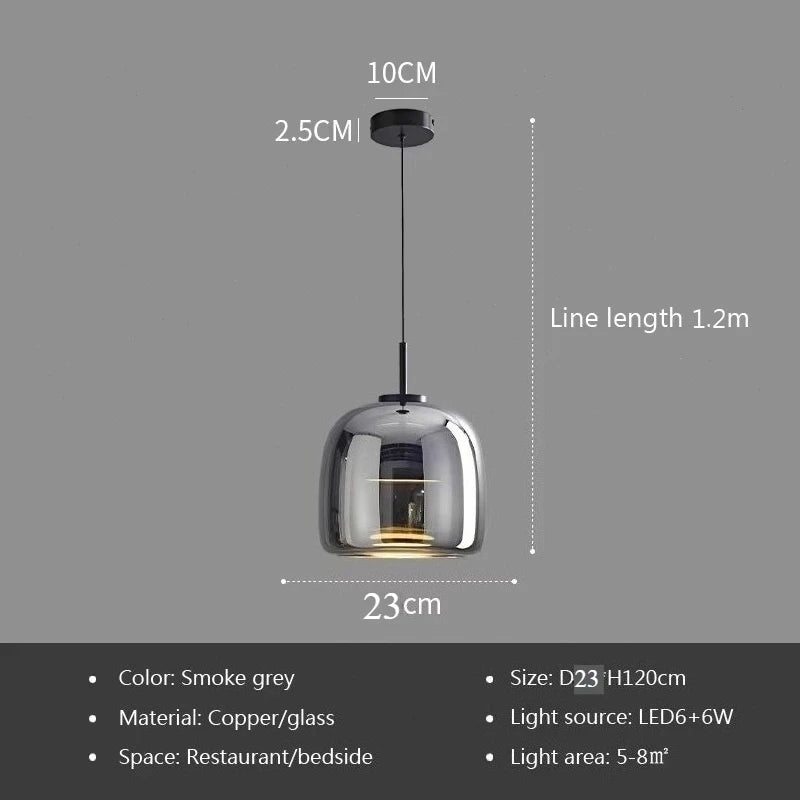 LED Glass Pendant Light Light Luxury Pendant Lamp Deco