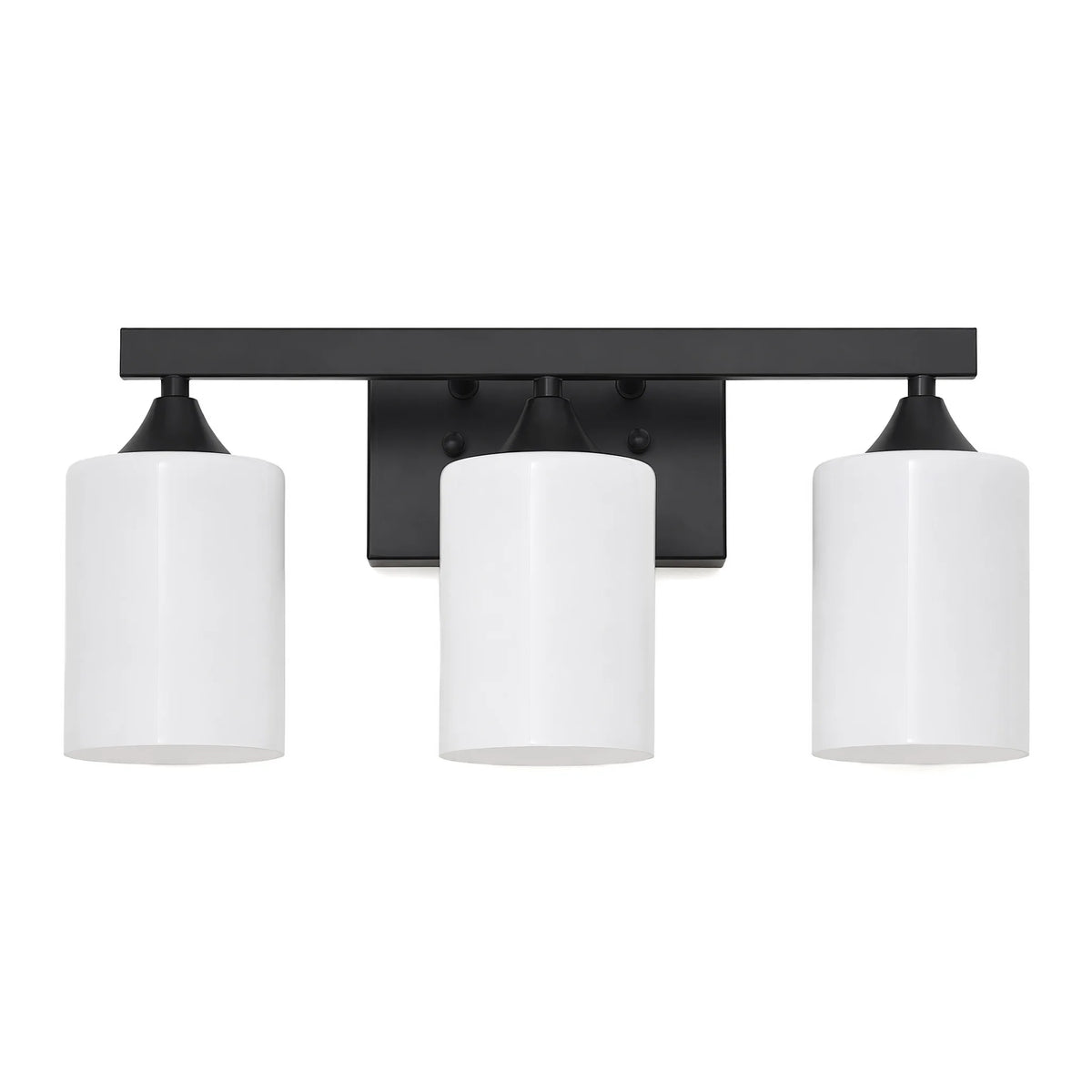 Matte Black Vanity Light with Frosted Glass — 3, 4 or 5 Lights