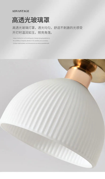 Ceramics Glass LED Corridor Ceiling Lamp
