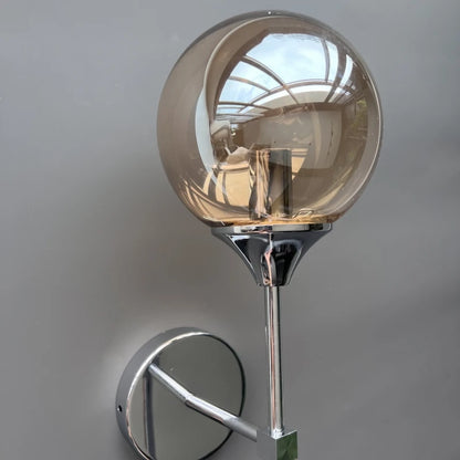 Gold Aura Round Glass Wall Sconce - Nordic Style