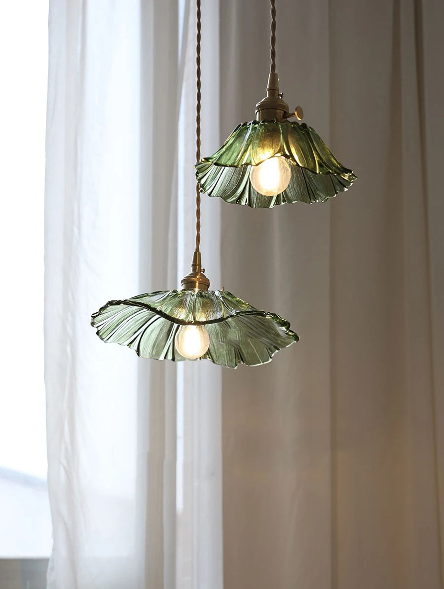 IWHD Nordic Vintage Copper Glass LED Pendant Light Fixtures
