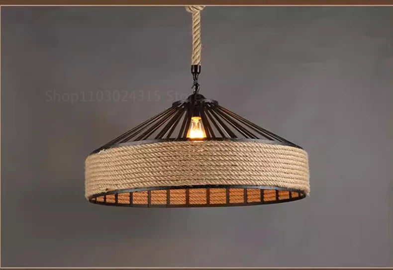 Hemp Rope Industrial Pendant