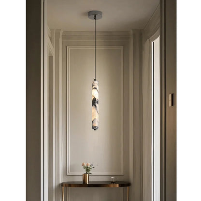 Black Marble Cylinder Pendant