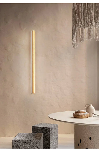 Travertine Glow: Modern Wall Sconce