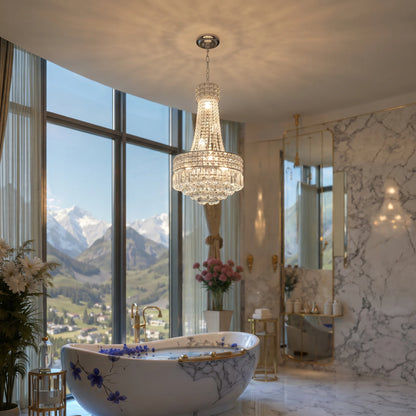 Chrome Crystal Empire Chandelier, 40 cm, Dimmable