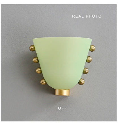 Chic Glass Bloom Wall Sconce - Pink & Green Delight