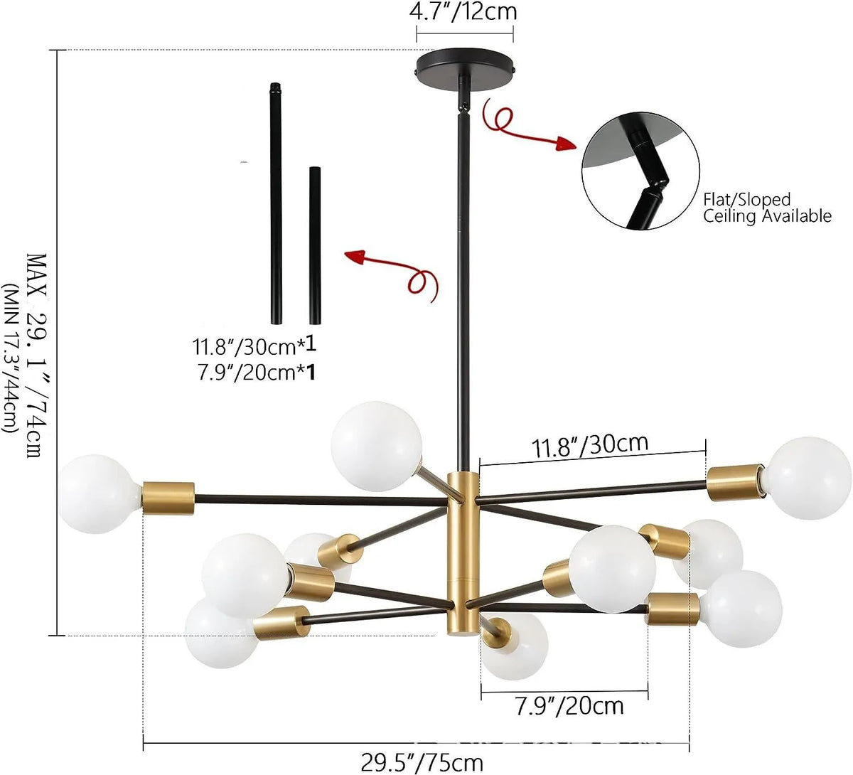 Modern Multi-Arm Chandelier