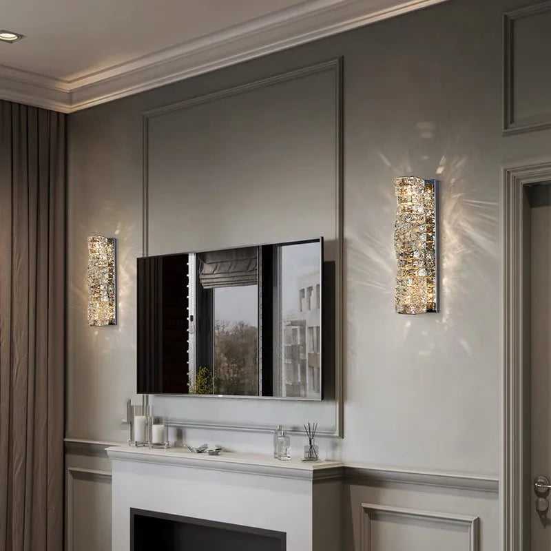 Elegant Crystal LED Wall Sconce for Luxe Interiors