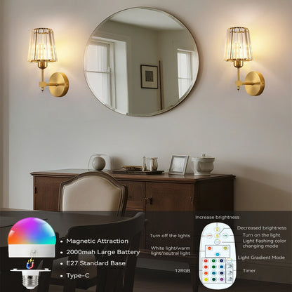 Wireless Crystal Wall Sconce