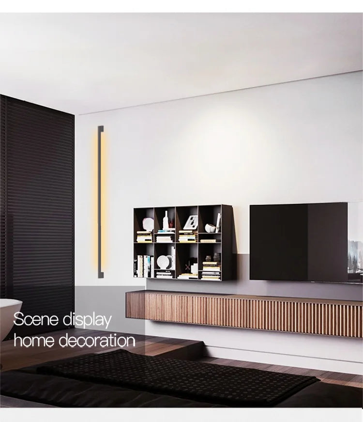 Black Strip Wall Lamp - Modern Bar Shape Lighting