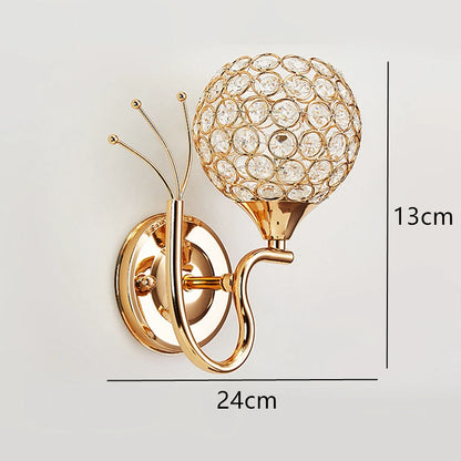 Crystal Glow Retro Wall Sconce Light Fixture