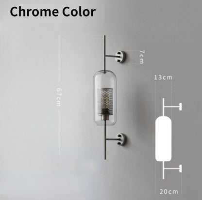 Golden Orb Modern Glass Wall Sconce Light Fixture