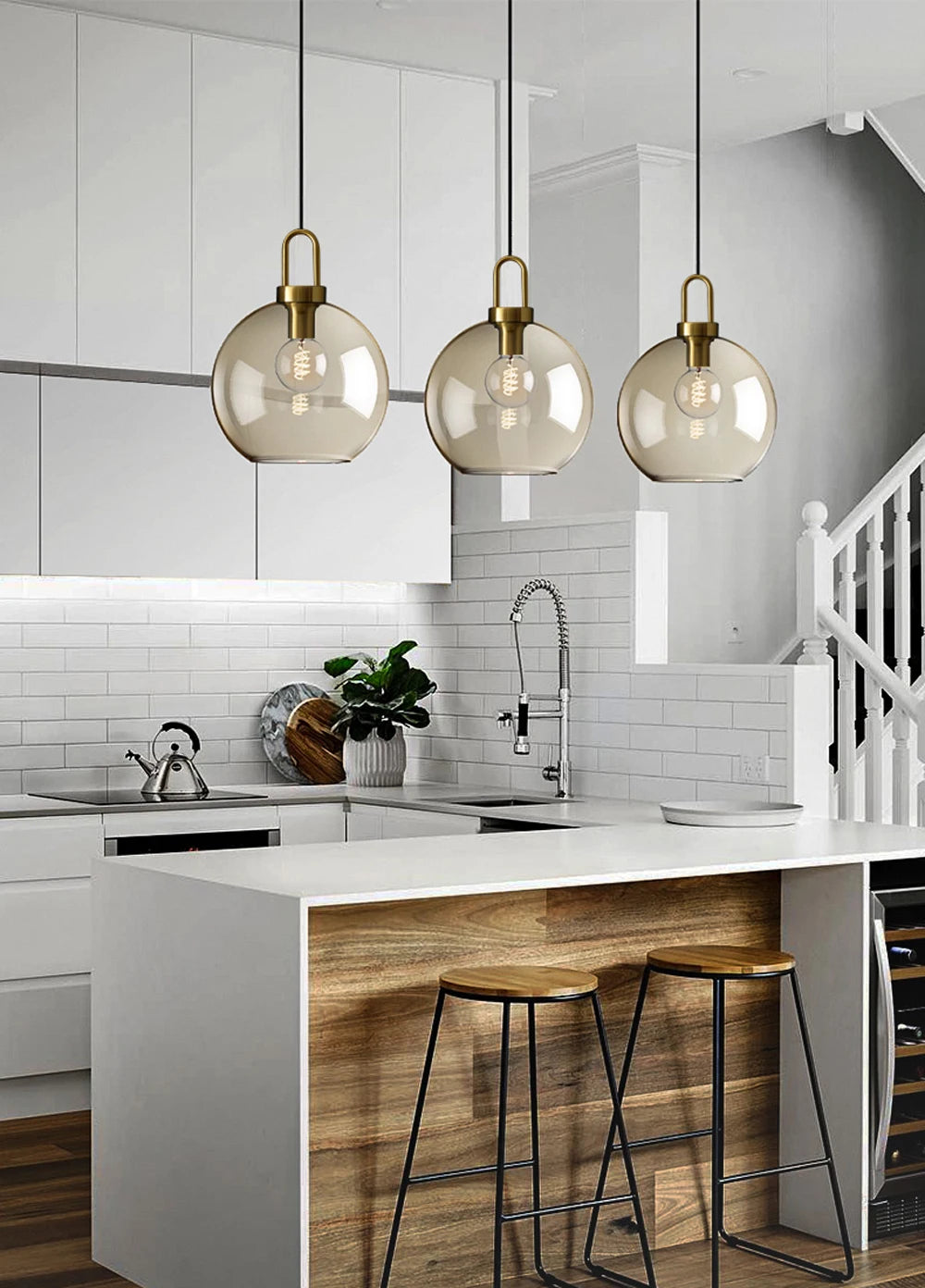 Nordic Glass Pendant Light Modern Loft Hanging Lustre