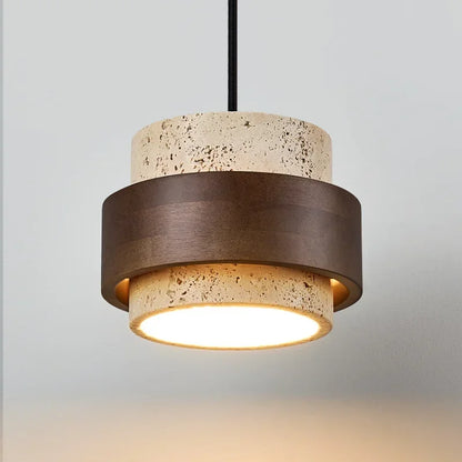 Wabi-Sabi Stone Walnut Pendant