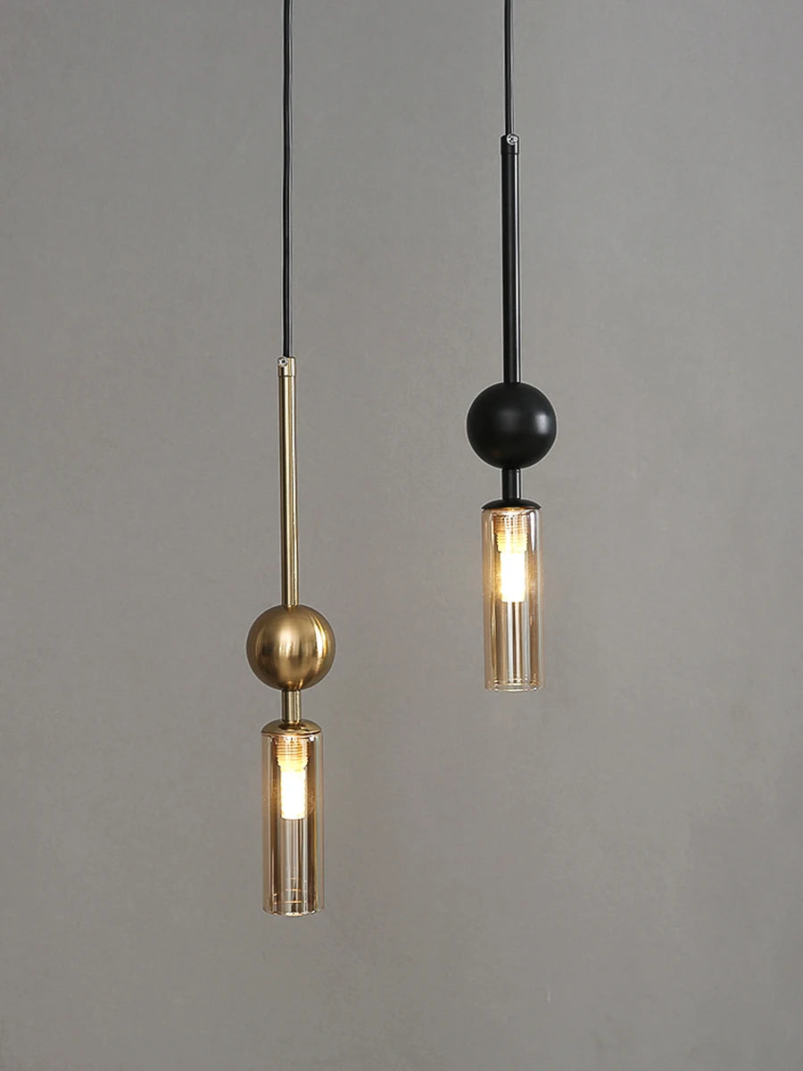 Gold Iron Glass Mini Pendant