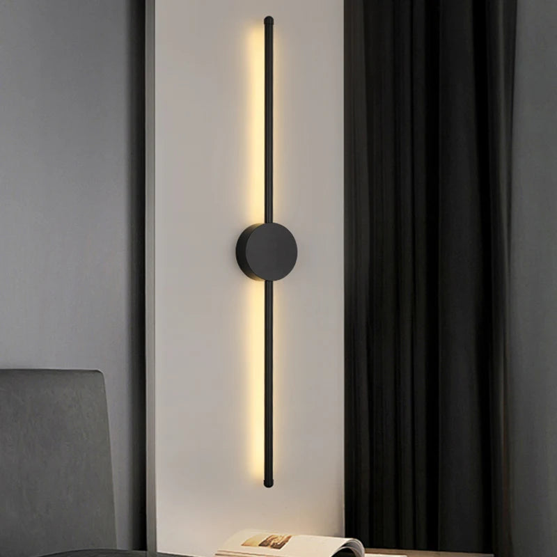 Modern Black I-Shaped LED Wall Lamp