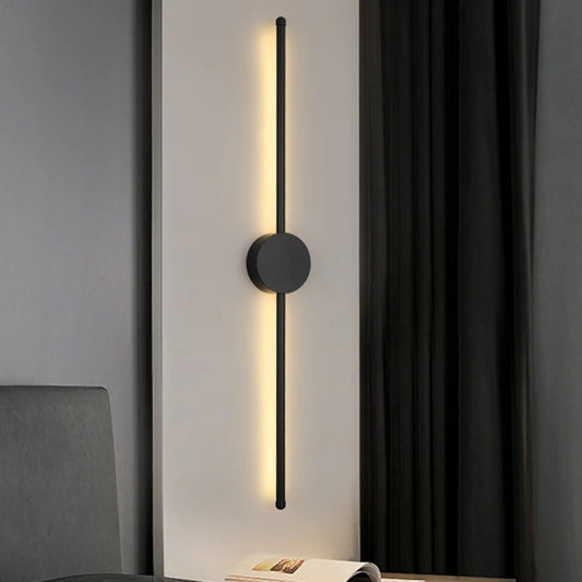 Modern Black I-Shaped LED Wall Lamp