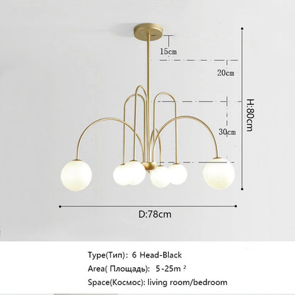 8 Head Milky Ball Chandelier