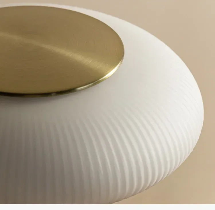 Nordic Glow: Retro White Glass LED Desk Lamp