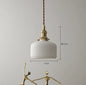 White Ceramic Brass Pendant Light