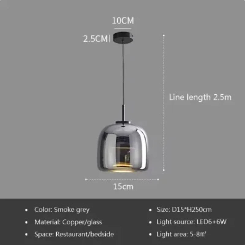 LED Glass Pendant Light Light Luxury Pendant Lamp Deco